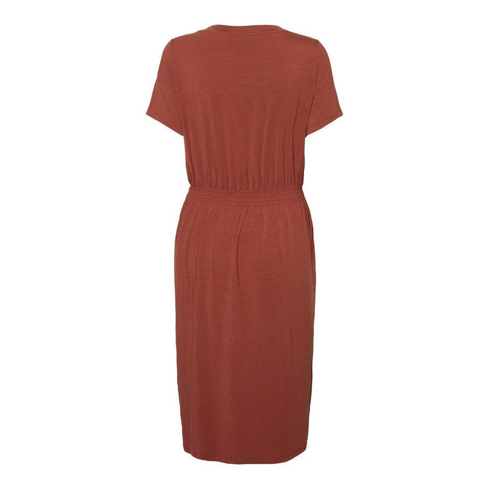 Vero Moda Bianca Dress Tie Waist Mahogany - Picture 4 of 9